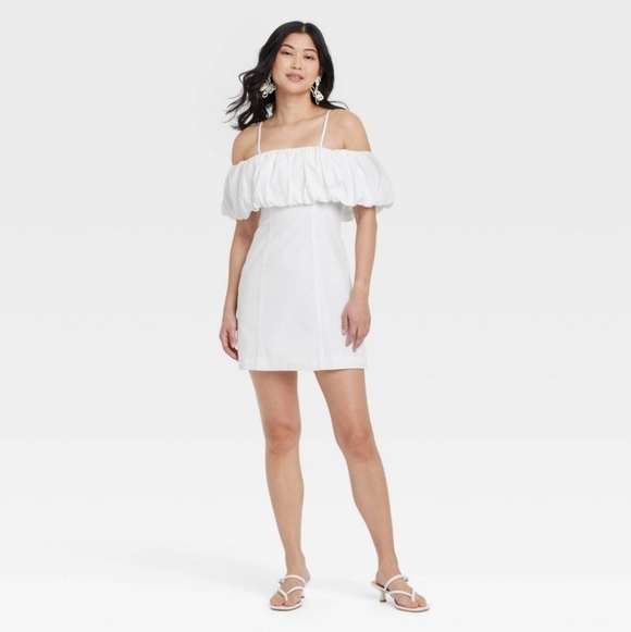 a new day Dresses & Skirts - NWT A New Day Ruffle Mini A-Line White Size 4